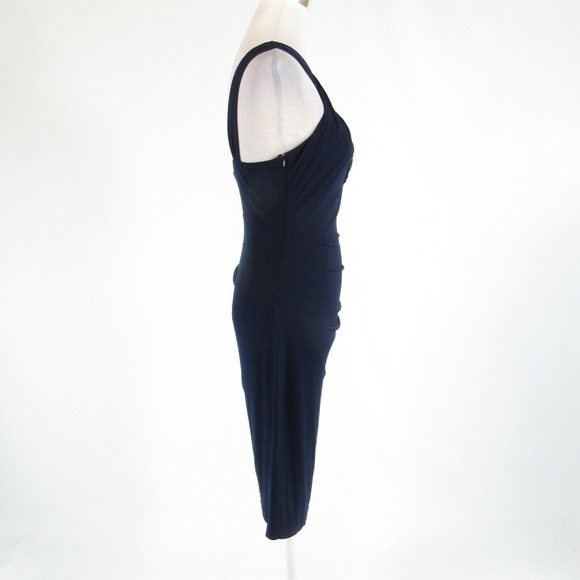 Navy blue DAVID MEISTER sheath dress 6 - Picture 5 of 8
